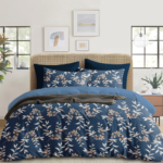 Premium Cotton 210 TC Leaf Printed Flat Queen size Bedsheets with 2 Pillow Covers | by Supreme Home Collective