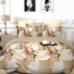 Premium Rose Abstract Printed Elastic Fitted cotton king size Bedsheet with 2 Pillow covers |by Supreme Home Collective