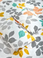 Premium Orange leaf printed Elastic fitted Cotton King size Bedsheet with 2 Pillow covers |by Supreme Home Collective - Image 3