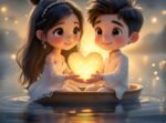 Couple in Magical Boat 7D Digital printed Bedsheet (Buy 1 Get 1 Free ) - Image 2