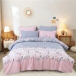 Premium Elastic Fitted Light Pink Floral King size Bedsheet with 2 Pillow covers |by Supreme Home Collective