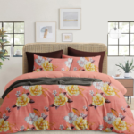 Premium Cotton 210 TC Floral Printed Flat Queen size Bedsheets with 2 Pillow Covers | by Supreme Home Collective