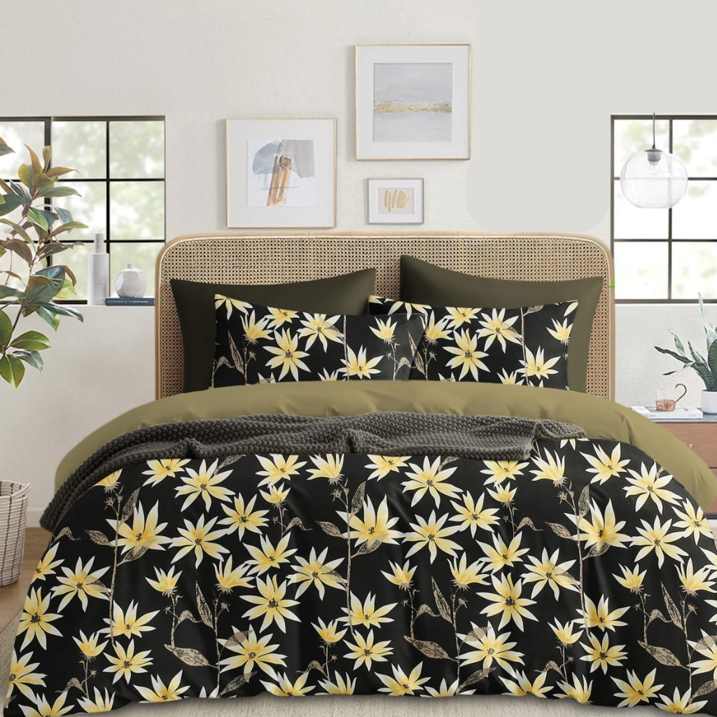 8030_e95ce810-e6f5-4627-8a1e-ab3d1f5a0652 Sunflowers Petals Designer |210Tc Cotton Queen size Bedsheet set (Buy 1 Get 1 Free) - Image 1