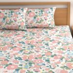 Premium Cotton Flat 210 Tc Floral Printed Queen size Bedsheets with 2 Pillow covers | Soft & Premium