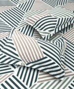 Premium Geometric Grey Elastic Fitted Cotton King size Bedsheet with 2 Pillow covers |by Supreme Home collective - Image 2