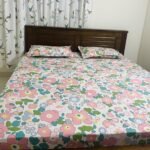 Premium Cotton Flat 210 Tc Floral Printed Queen size Bedsheets with 2 Pillow covers | Soft & Premium - Image 2