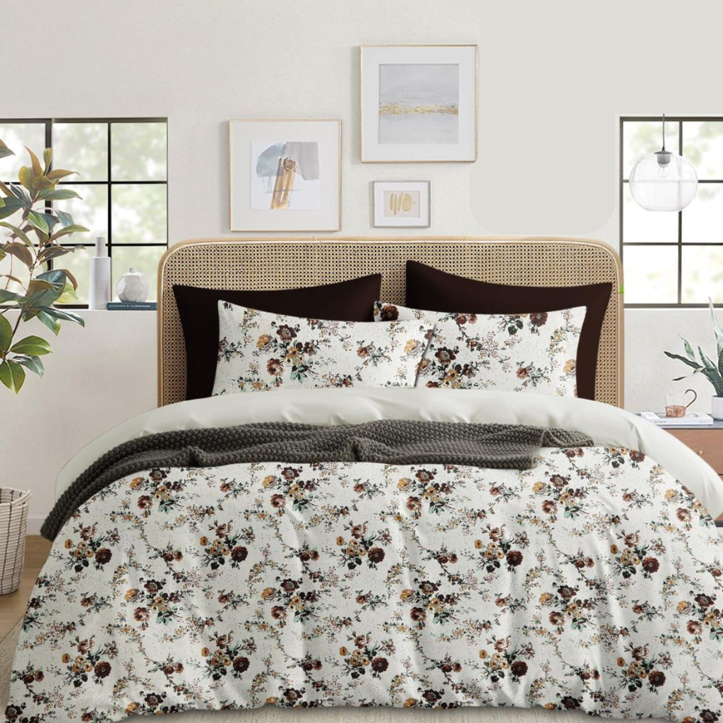 All Over Floral Printed-1 All Over Floral Printed 210Tc Cotton Queen size Bedsheet with 2 Pillow covers |by Supreme Home Collective - Image 1
