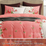 Pink  Rose Floral Printed 210 TC Cotton Queen size Bedsheet with 2 Pillow covers |by Supreme Home Collective - Image 2