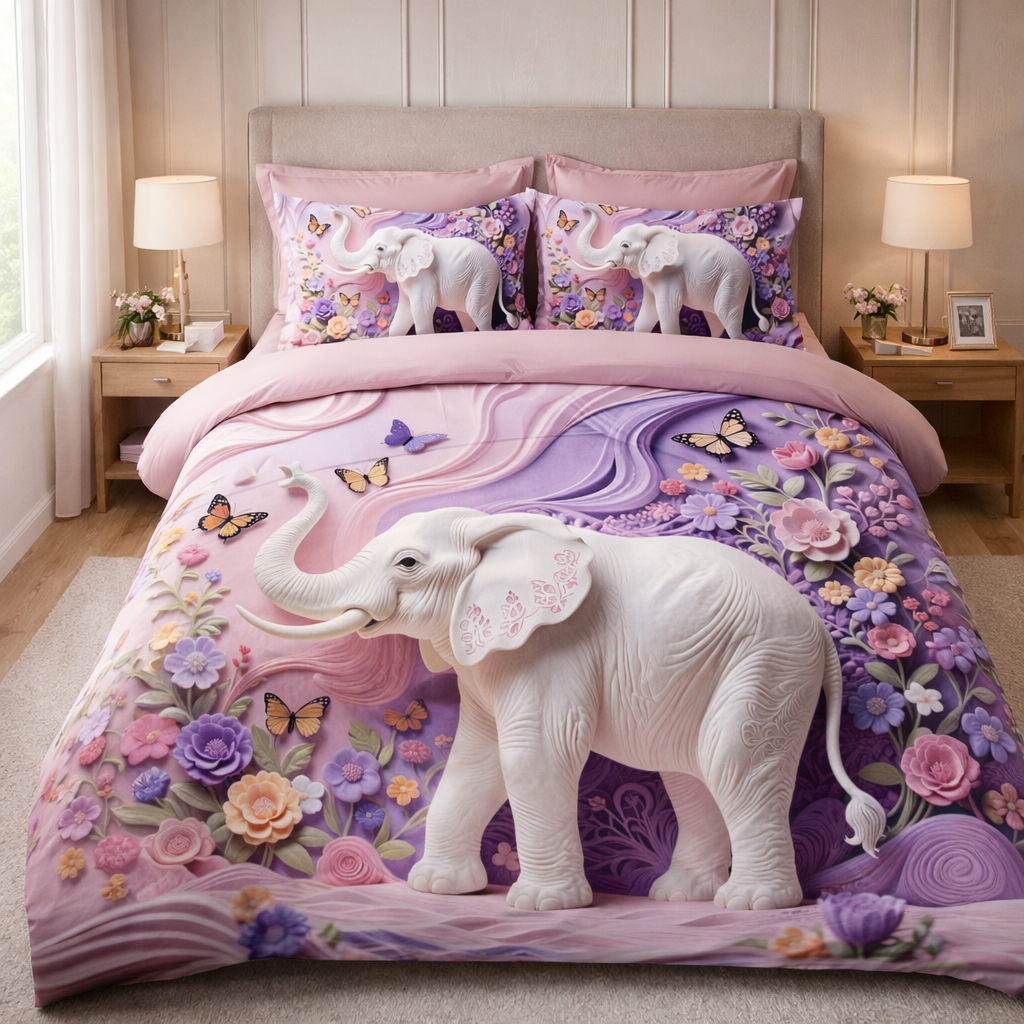 ChatGPTImageDec22_2025_11_29_29AM 7D Digital Dreamy Elephant Bedsheet Buy 1 Get 1 Free |by Supreme Home collective - Image 1