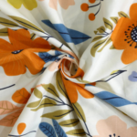 Premium Elastic Fitted Orange Floral Printed King size Bedsheet with 2 Pillow covers |by Supreme Home Collective - Image 3
