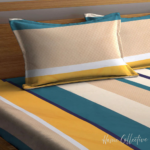Premium Yellow Green Stripe king size Elastic Fitted Bedsheets with 2 Pillow covers |by Supreme Home Collective - Image 2